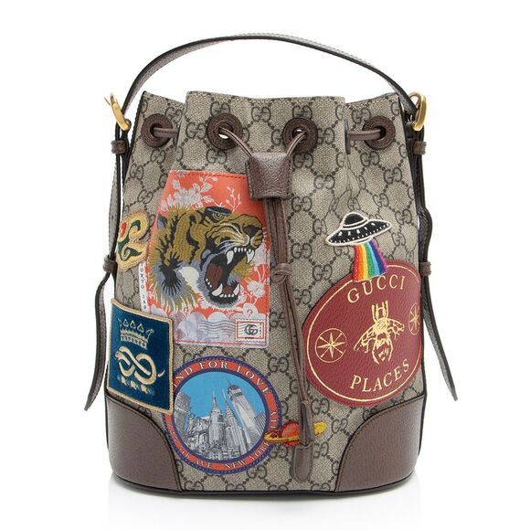 Gucci GG Supreme Courrier Drawstring Sling Bag - Picture 1 of 14